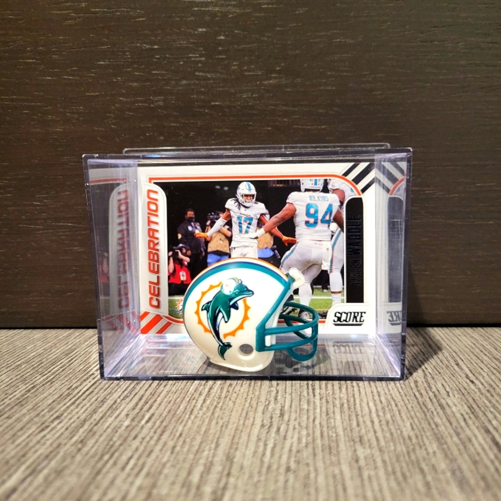 Jaylen Waddle Miami Dolphins Mini Helmet Football Sports Box Collectible